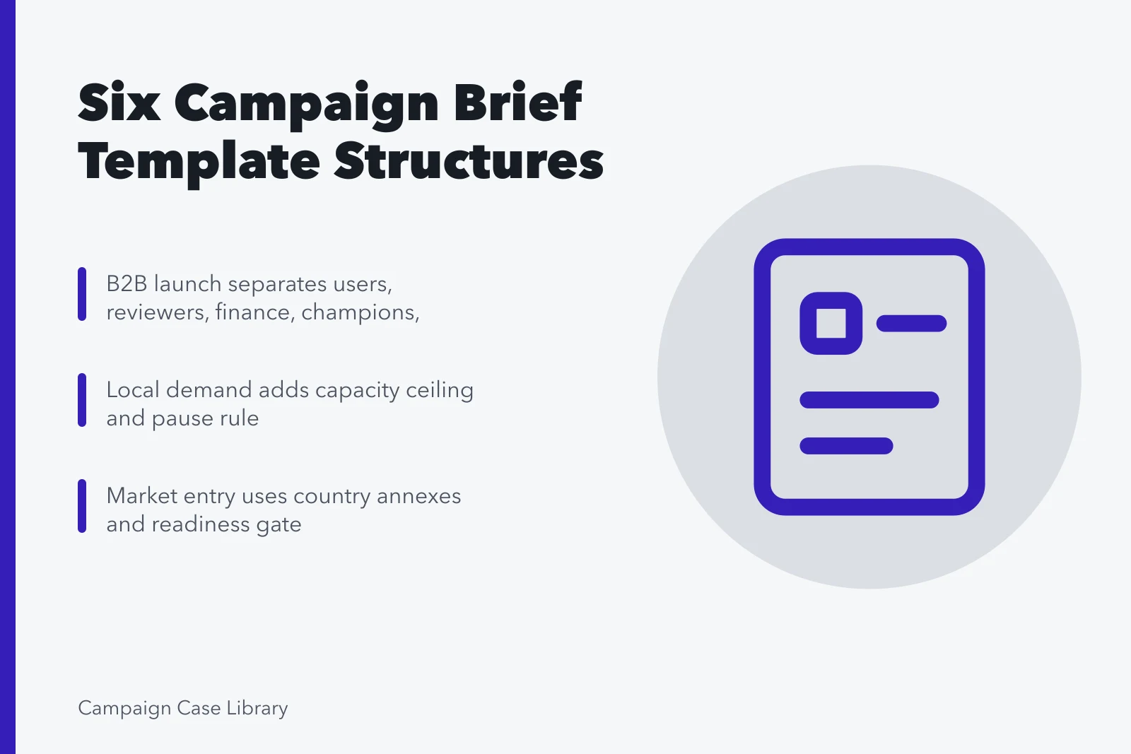 Six campaign brief template structures for different marketing scenarios. Which Campaign Brief Template Examples to Copy