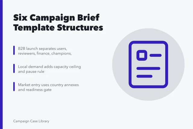 Six campaign brief template structures for different marketing scenarios. Which Campaign Brief Template Examples to Copy
