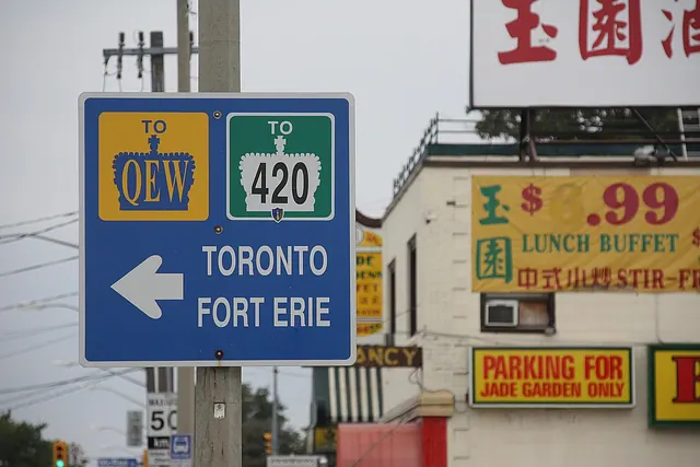 niagara, canada, border area, road signs, confusing, highway, show, poster, billboards, billboard, billboard, billboard, billboard, billboard, billboard. Canadian Marketing Budget Template: Include Grants and CAD Line Items