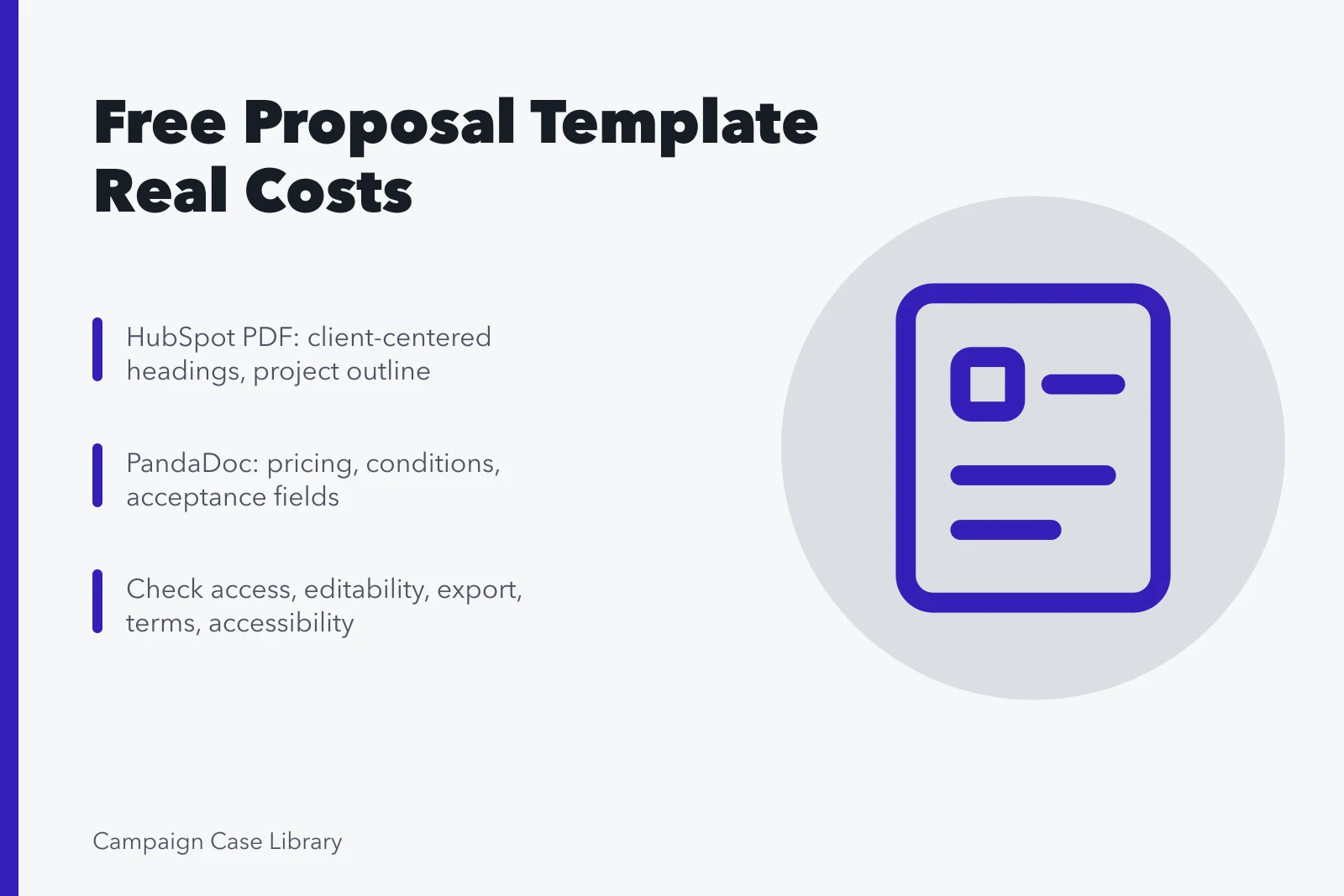 Card comparing HubSpot and PandaDoc free marketing proposal templates. What Does a Free HubSpot or PandaDoc Proposal Template Cost You?
