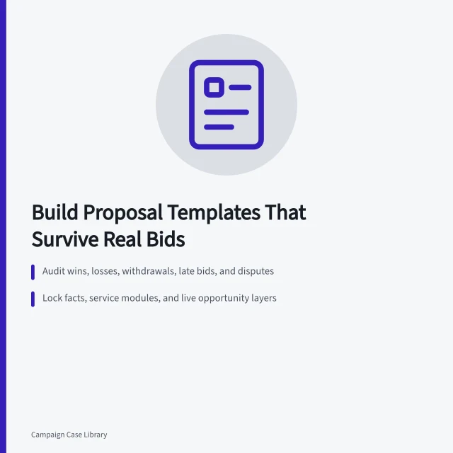 Card on auditing bids, layering proposal content, and piloting templates. Before You Settle on Proposal Templates, Work Through These Steps