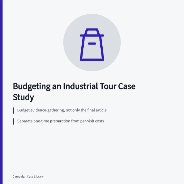 Budget planning for industrial tour case study costs. How to budget an industrial tour case study before you sign off on scope