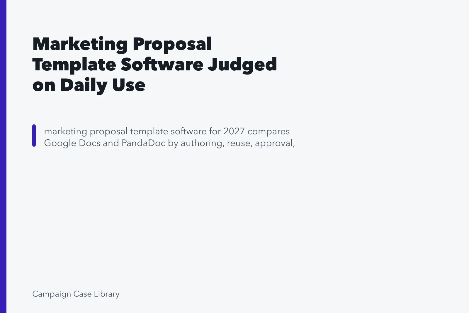Marketing Proposal Template Software Judged on Daily Use. Marketing Proposal Template Software Judged on Daily Use