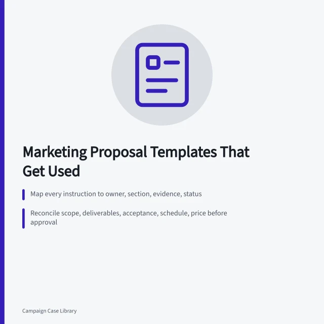 Marketing proposal template with compliance matrix and version control. Building Marketing Proposal Templates That People Actually Use